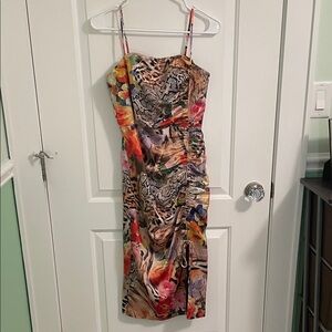Guess by Marciano Vibrant Floral and Animal Print Midi Dress